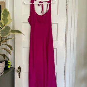 Astr Pink Halter Maxi Sundress